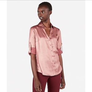 Express slim fit shimmer Portofino shirt